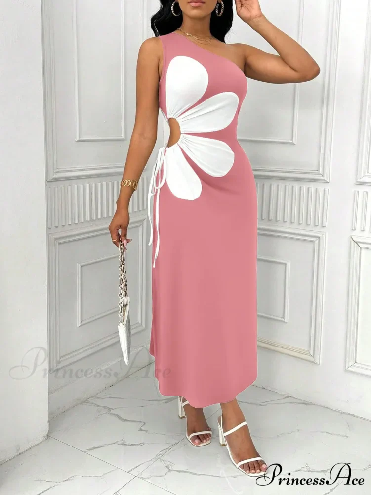 Floral Sleeveless Back Zipper Long Blossom Dress - Image 3