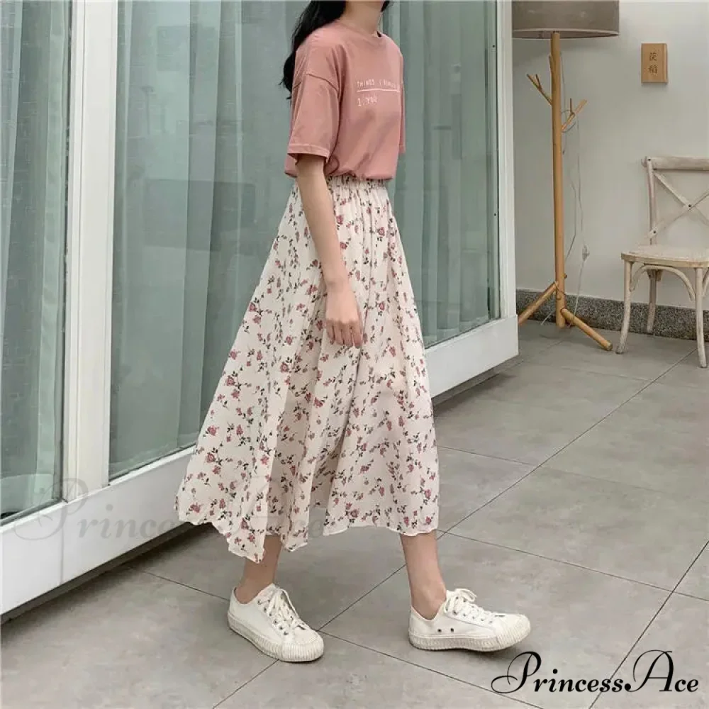 Flower A-Line Extended Skirt 2024 Summer Pleasant Style Women - Image 2