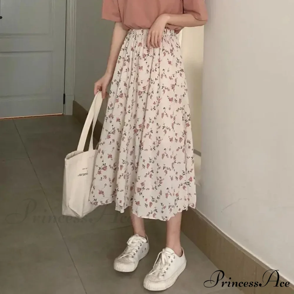Flower A-Line Extended Skirt 2024 Summer Pleasant Style Women - Image 3