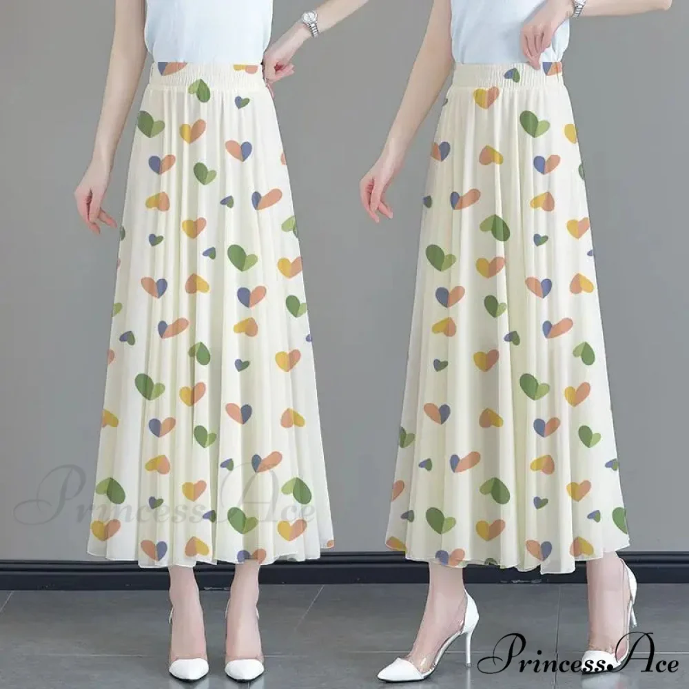 Flower Elevated Waist Patchwork Chiffon Seaside Skirt - Image 6