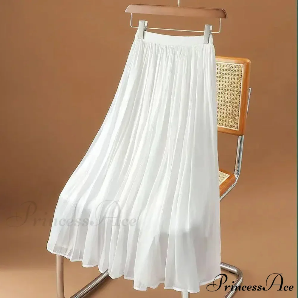 Flower Elevated Waist Patchwork Chiffon Seaside Skirt - Image 8