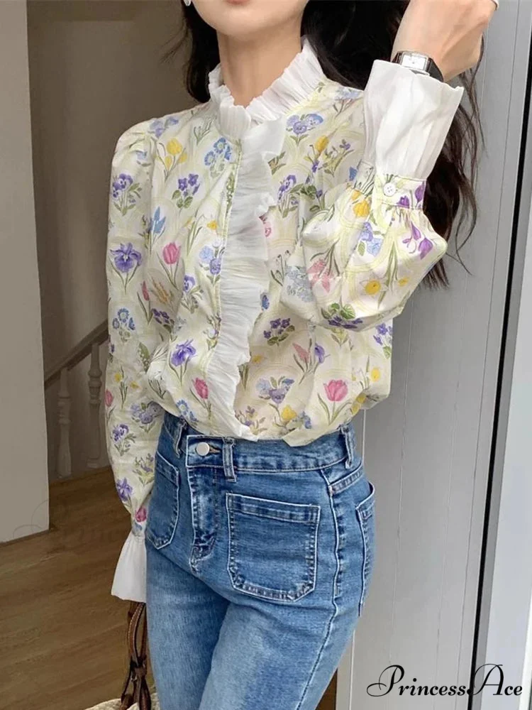 Flower Frilled Flare Sleeve Top - Image 4