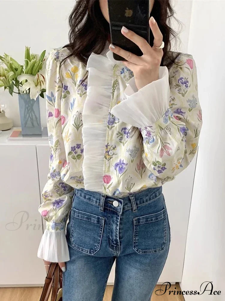 Flower Frilled Flare Sleeve Top - Image 6