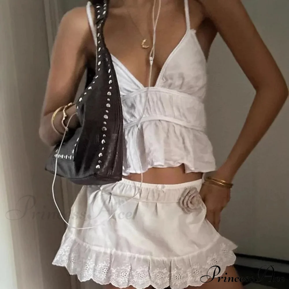 Flower Lace Flirtatious Pleated Skirt - Image 2