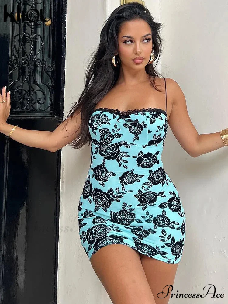 Flower Pattern Lace Patchwork Open-Back Bodycon Dress - Image 4