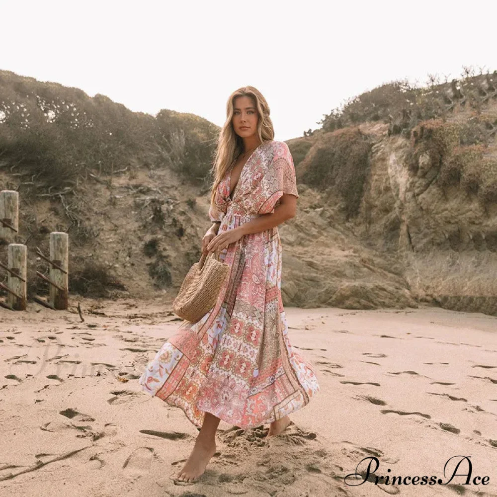 Flower Pattern Loose Dress Swimsuit Cover-Up - Image 4
