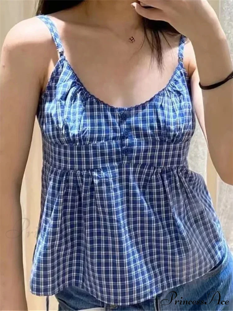 Flower Pattern V-neck Lace-up Spaghetti Crop Top - Image 6