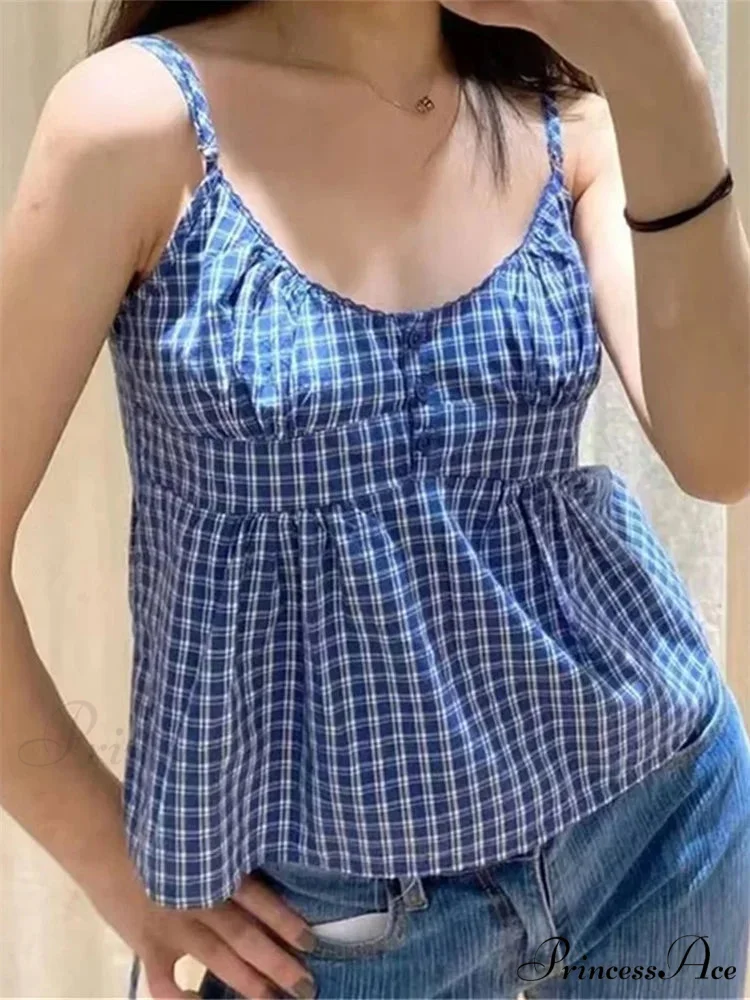 Flower Pattern V-neck Lace-up Spaghetti Crop Top - Image 7