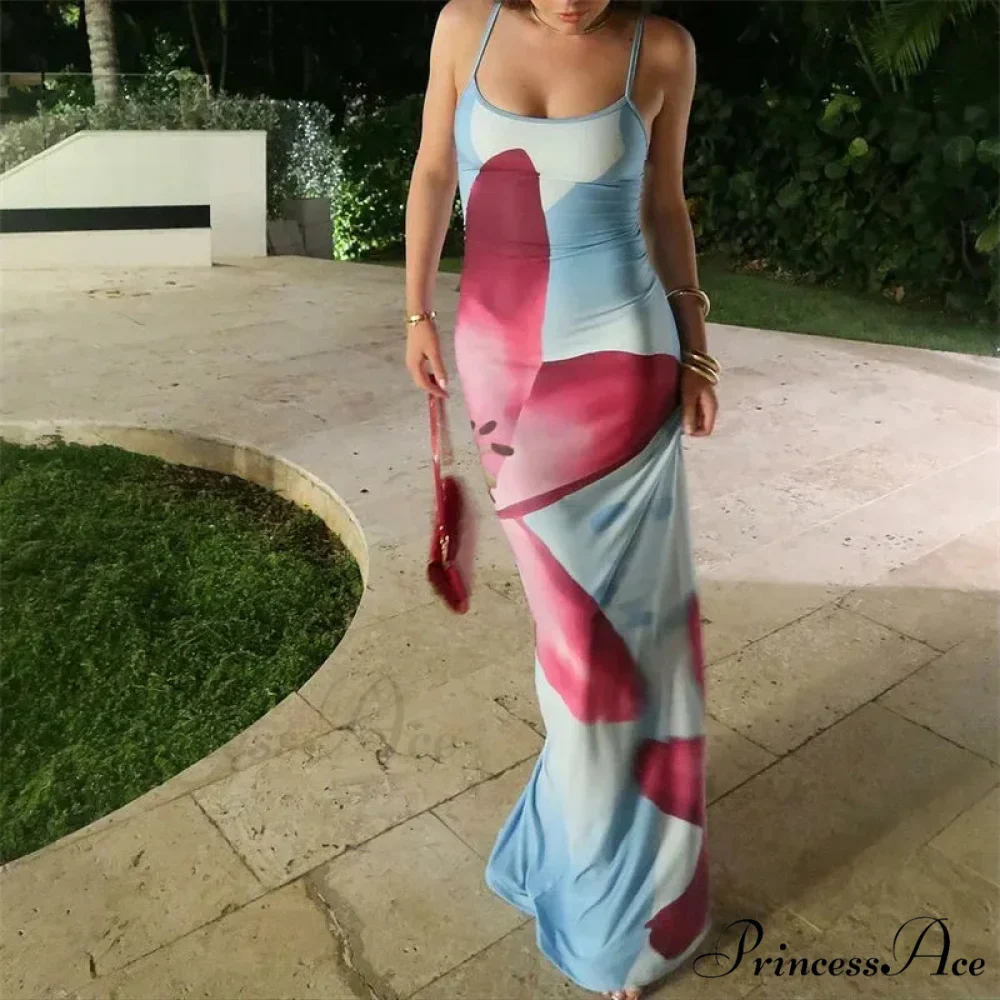 Flower Slip Thin Strap Open-Back Bohemian Sun Dress - Image 4