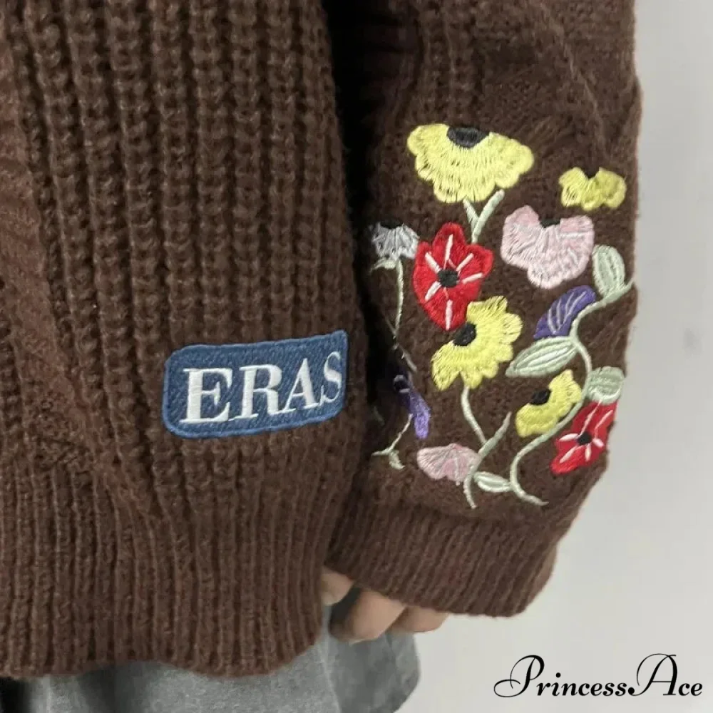 Flower Stitched Y2K Cardigan - Image 2