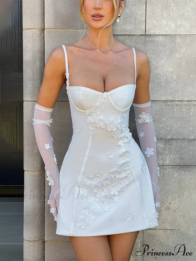 Flower Thin Bodycon A-line Holiday Dress - Image 5