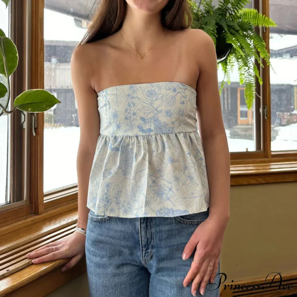 Flower Tie Open-Back Cropped Top - Image 3