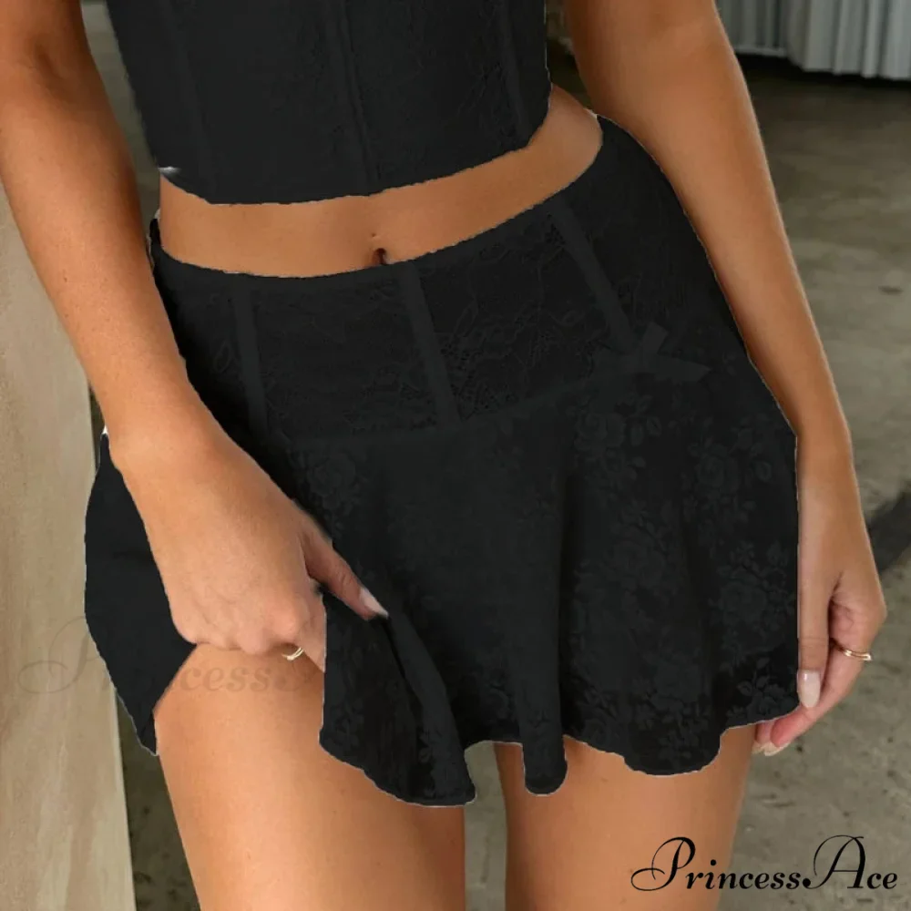 Flower Transparent Frills Short Skirt - Image 7