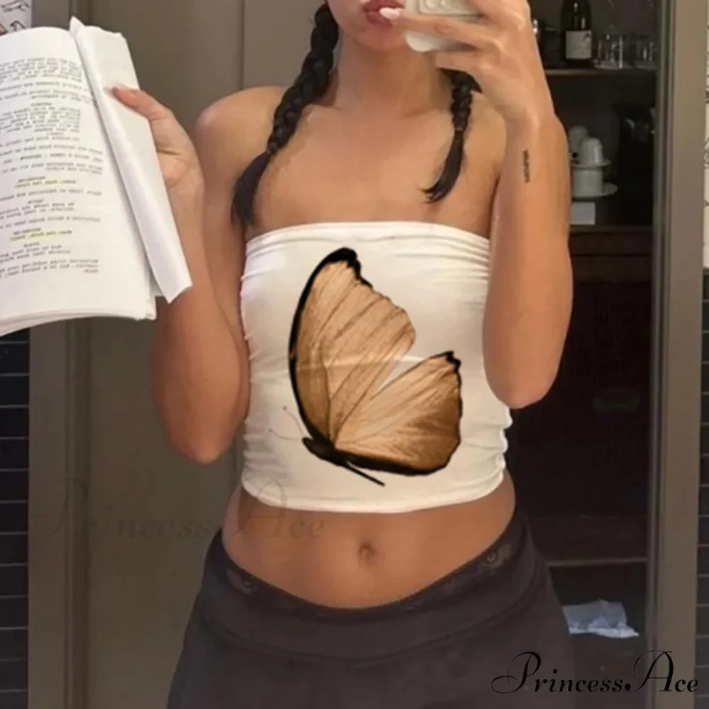 Flower Tube Top Bandeau Fitted Summer Crop - Image 5