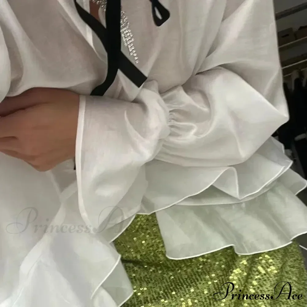 Flowing Ivory Frilled Top - Image 3