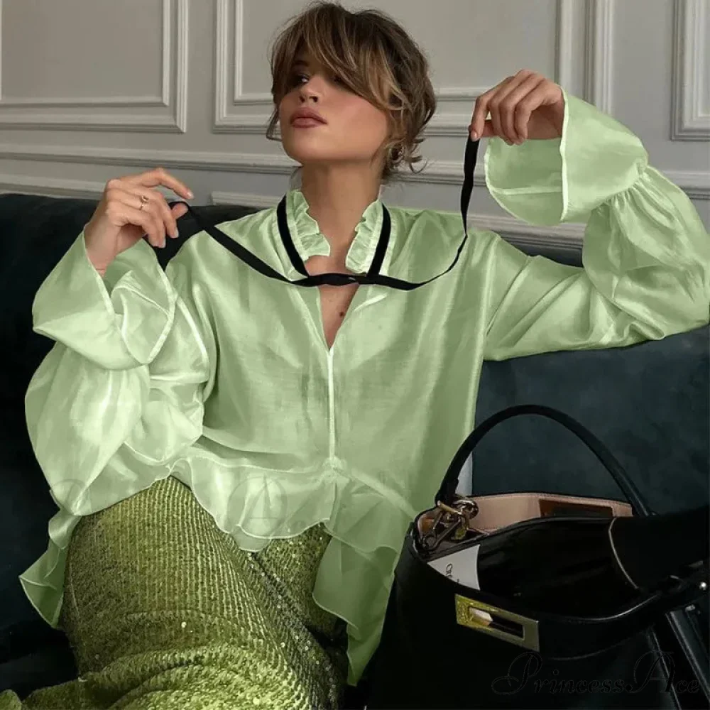 Flowing Ivory Frilled Top - Image 6