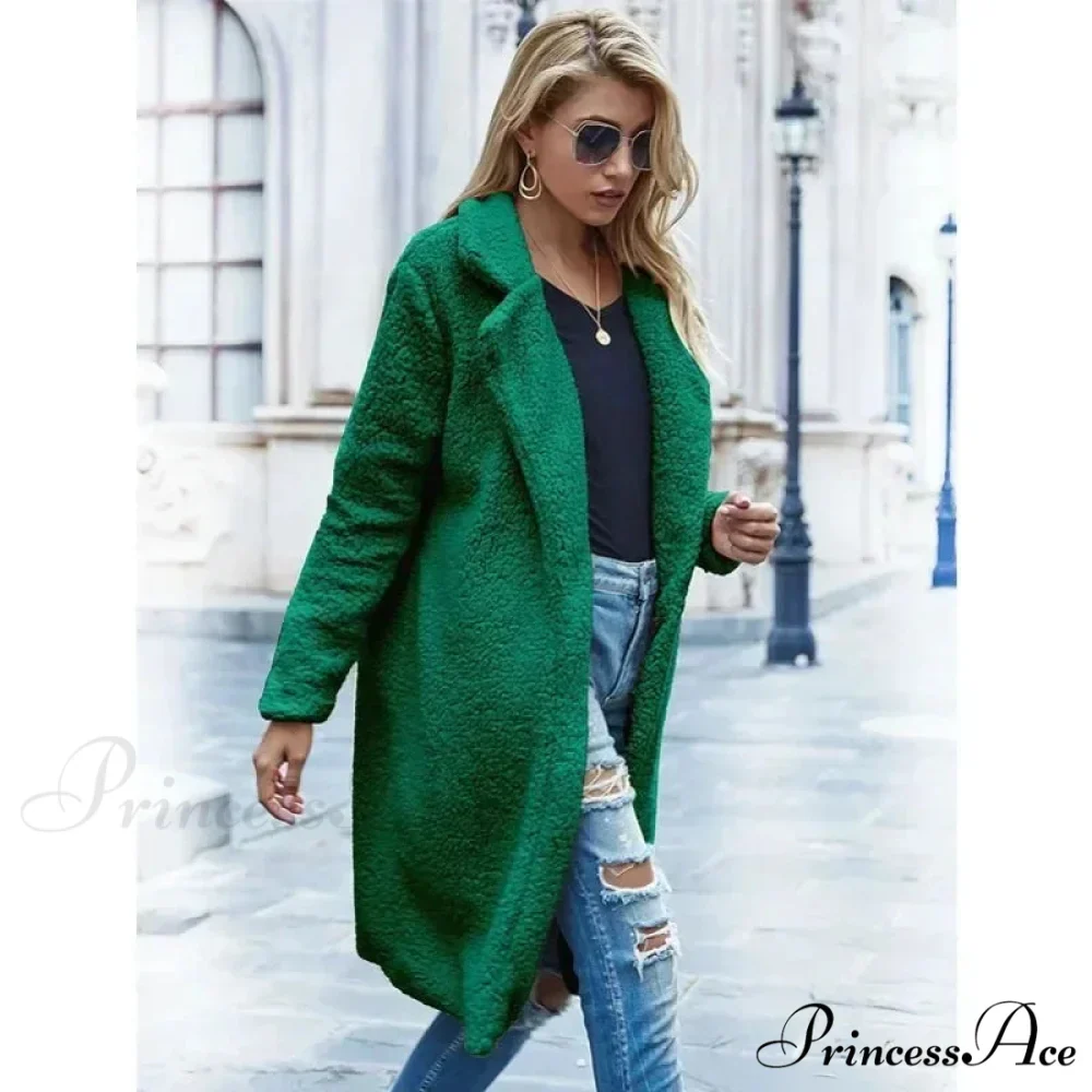 Fluffy Bear Soft Turtleneck Overcoat - Image 11