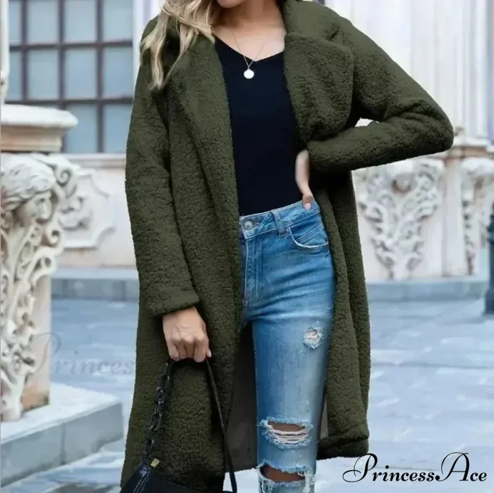 Fluffy Bear Soft Turtleneck Overcoat - Image 9