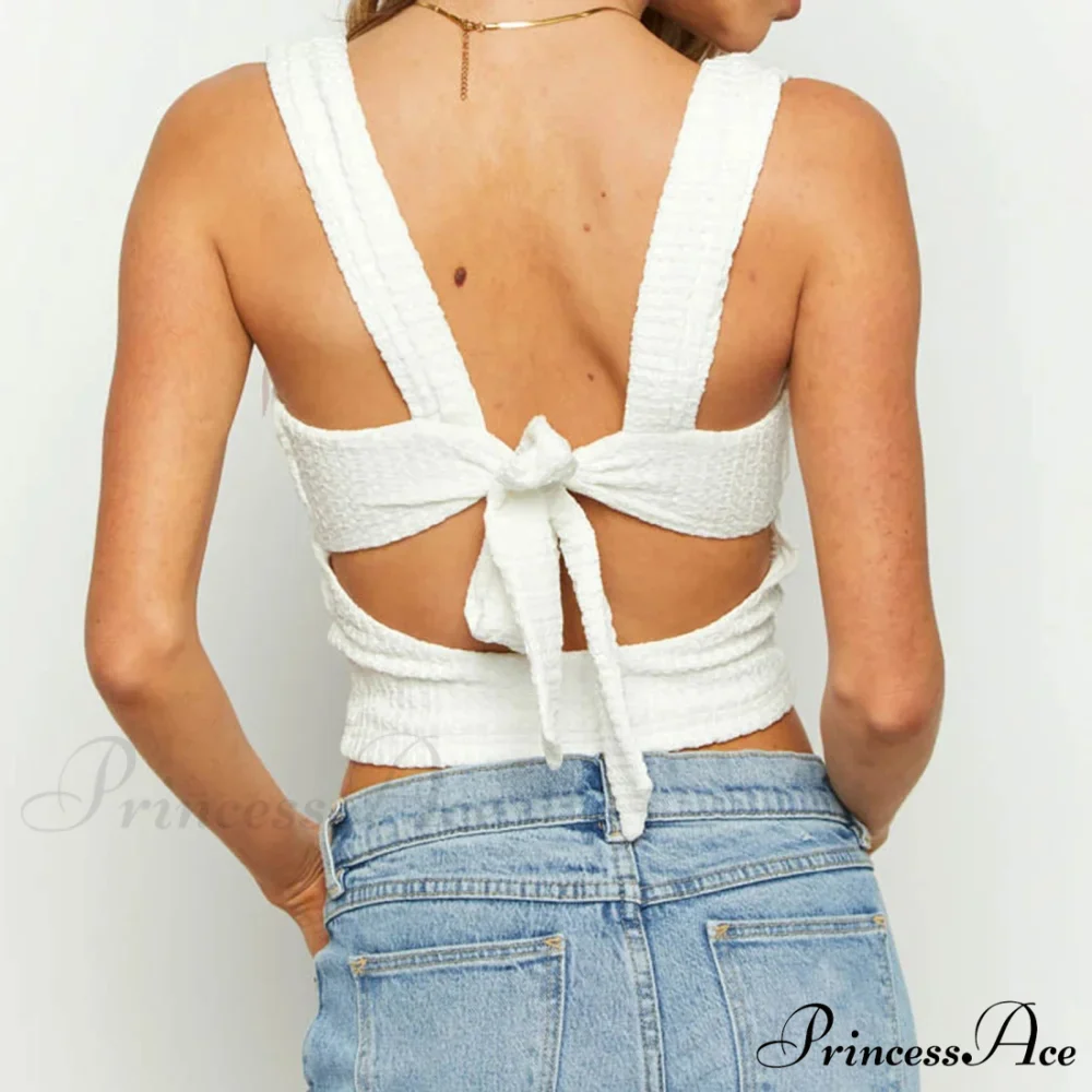 Folded Ribbon Square Crop Top - Image 4