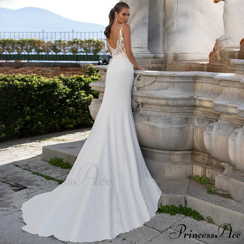 Free-spirited Plunging Neckline Lace Bridal Gown - Image 2