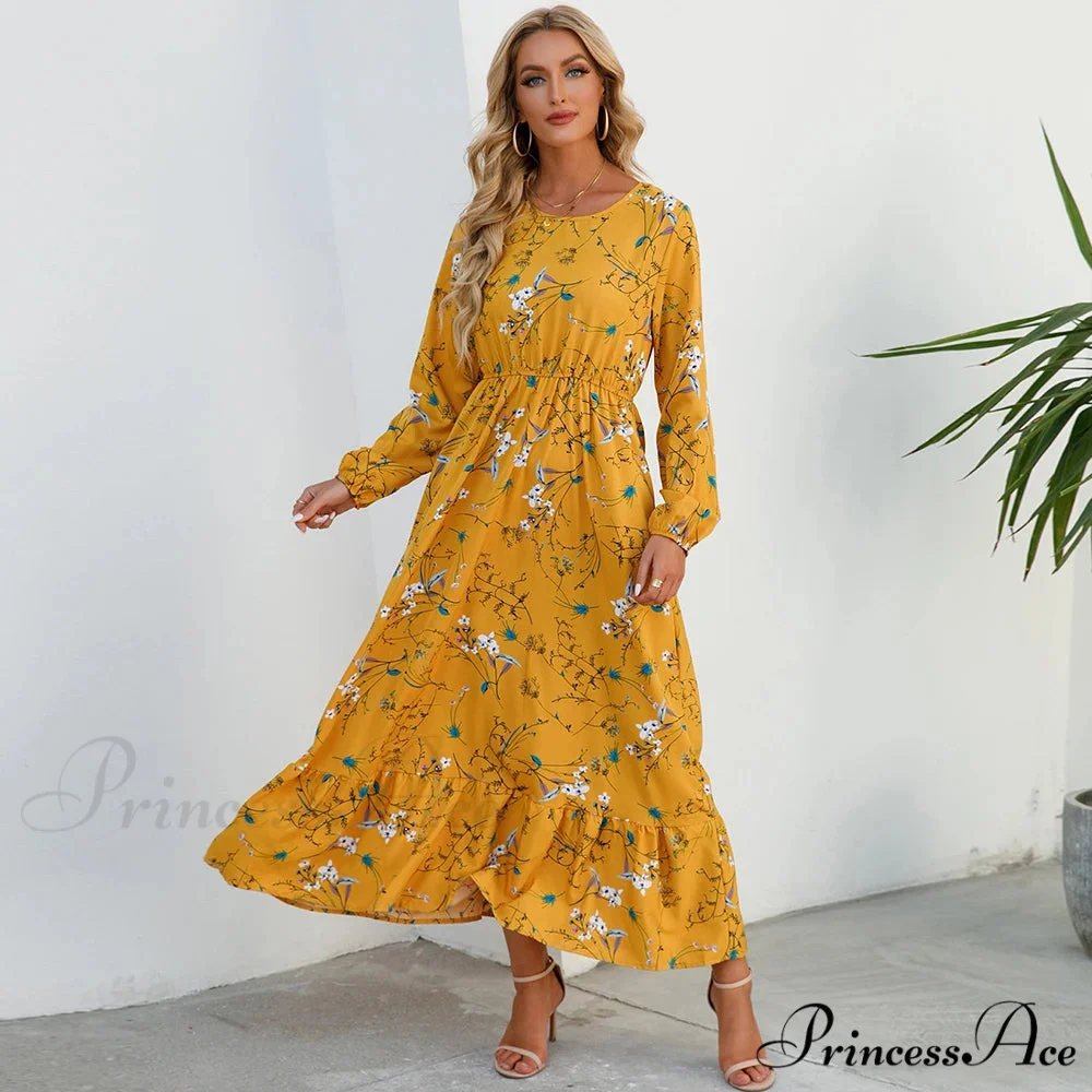 Free-spirited Women’s Chiffon Floral Maxi Dress - Image 5