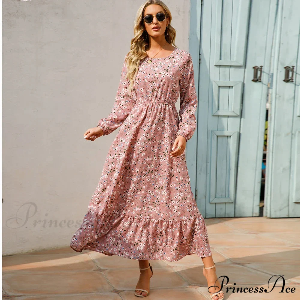 Free-spirited Women’s Chiffon Floral Maxi Dress - Image 6