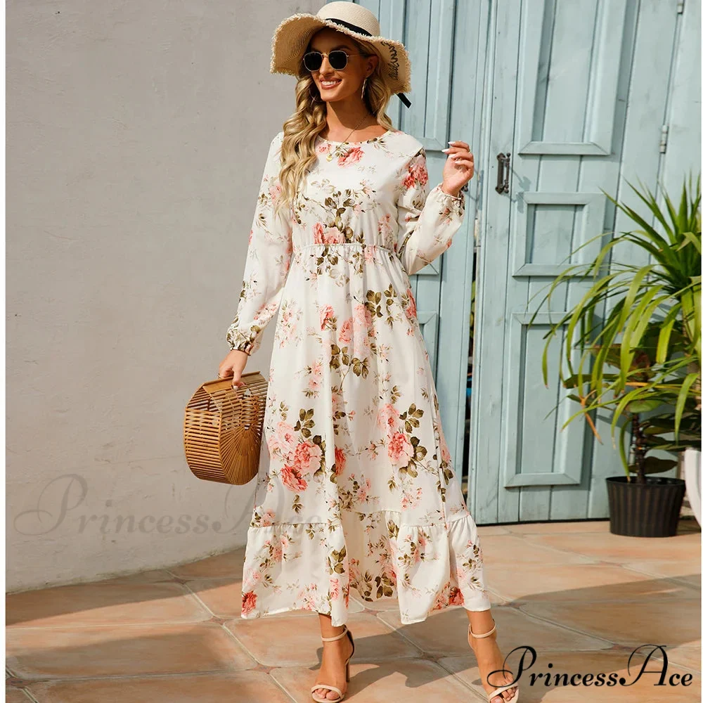 Free-spirited Women’s Chiffon Floral Maxi Dress - Image 7