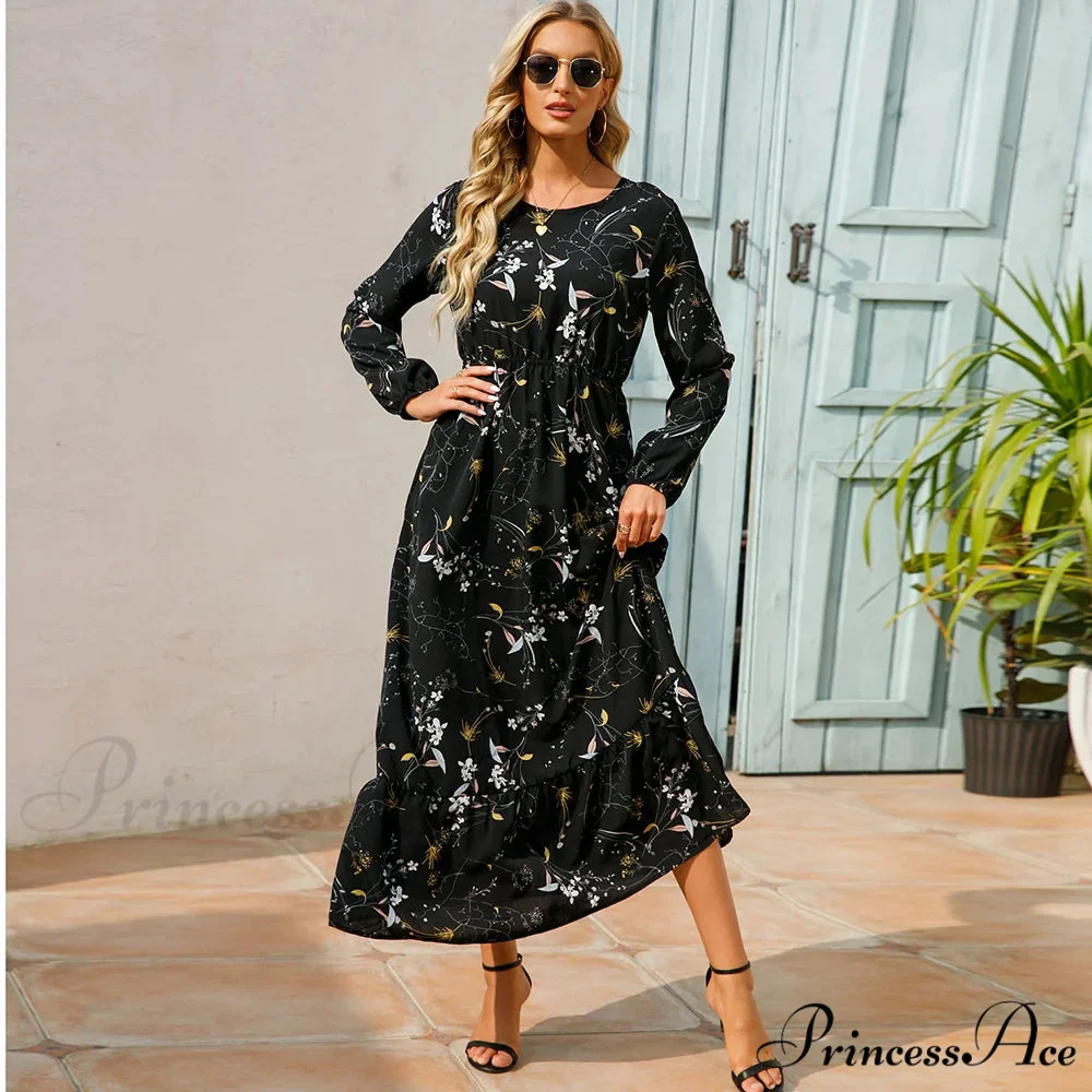 Free-spirited Women’s Chiffon Floral Maxi Dress - Image 9