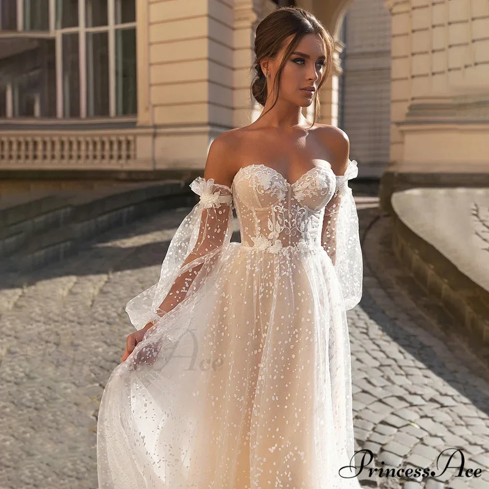 French Bandeau Transparent Tulle Wedding Gown - Image 2