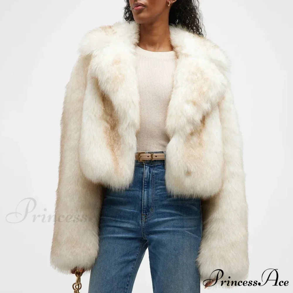 Fresh Green Gradient Cropped Fluffy Coat - Image 5