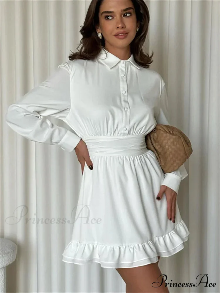 Frilled Bandage Lace-Up Mini Dress - Image 2
