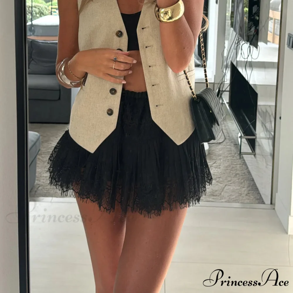 Frilled Border Tiered Mini Skirt - Image 4