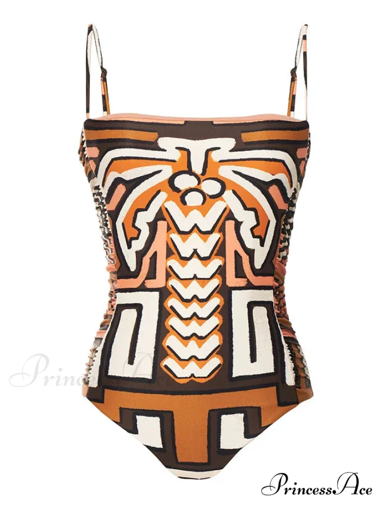 Frilled Deep V Swimsuit Backless One Piece - Image 4