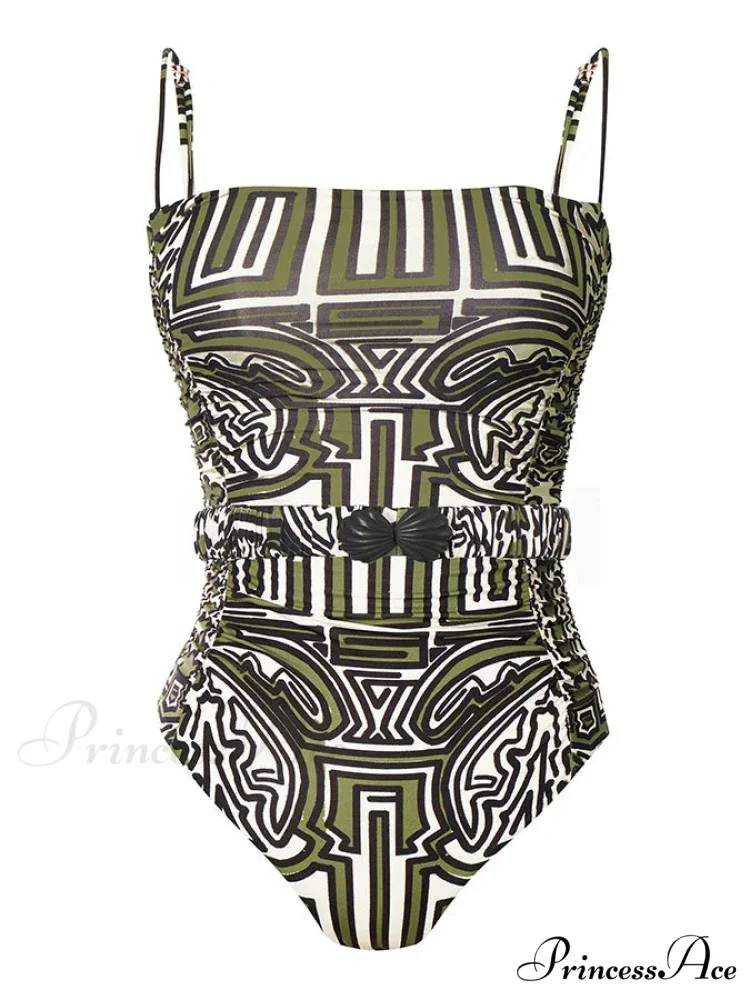 Frilled Deep V Swimsuit Backless One Piece - Image 5
