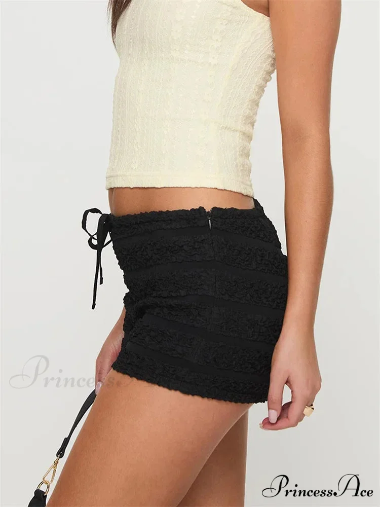 Frilled Fastened Elastic Waist Short - Image 2