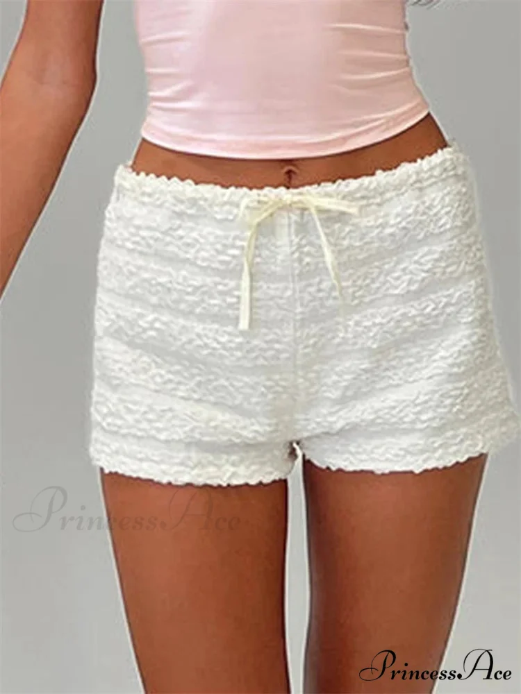 Frilled Fastened Elastic Waist Short - Image 5