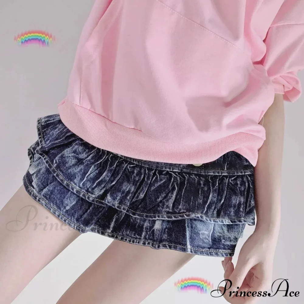 Frilled Folded Extremely Brief Skirt - Image 3