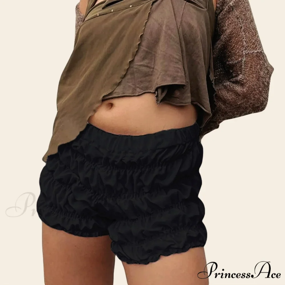 Frilled Gathered Monochrome Bloomer Short - Image 3