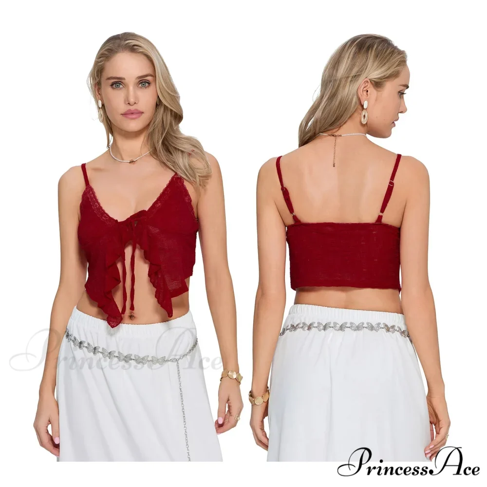 Frilled Lace Trim Short Top - Image 7