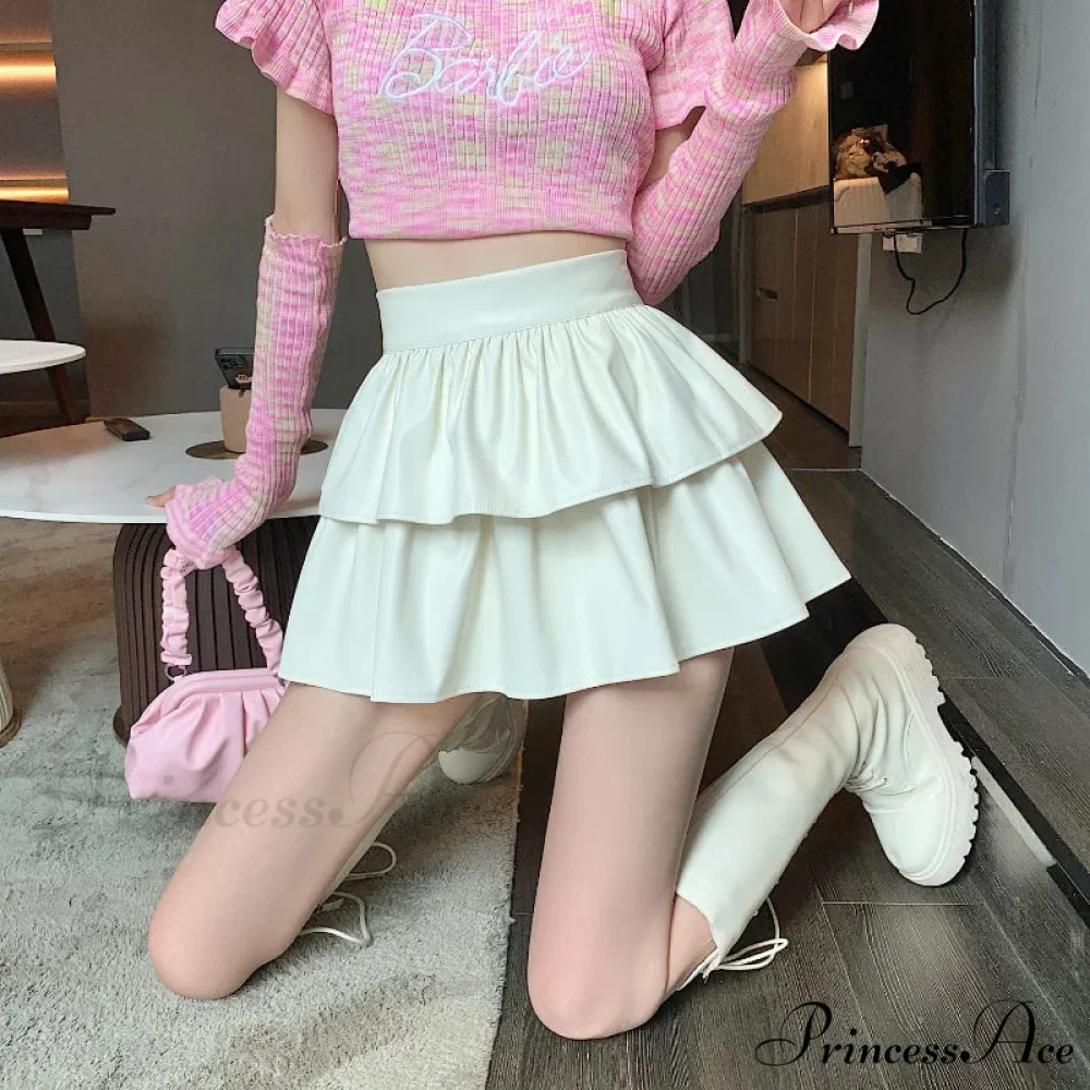 Frilled Leather Gothic Skirt - Image 5