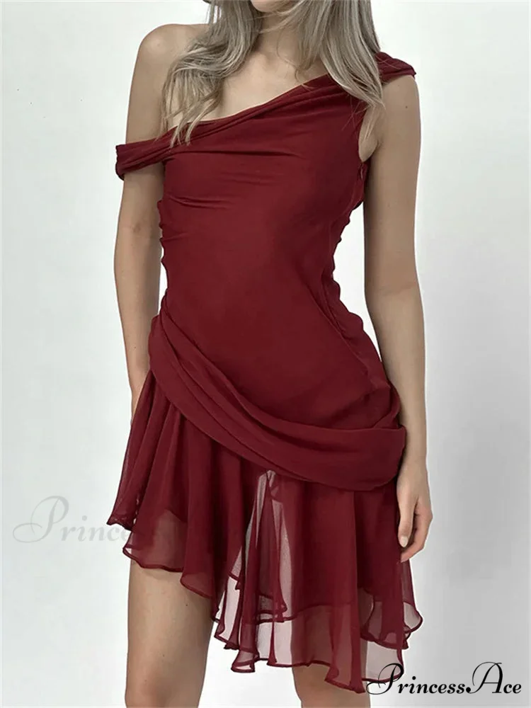 Frilled Net Patchwork Mini Dress - Image 6