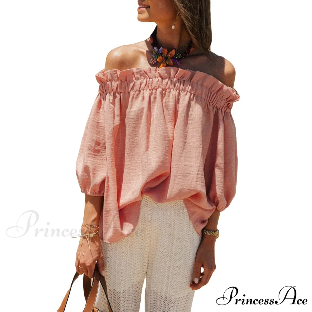 Frilled Off-Shoulder Monochrome Style Blouse - Image 6