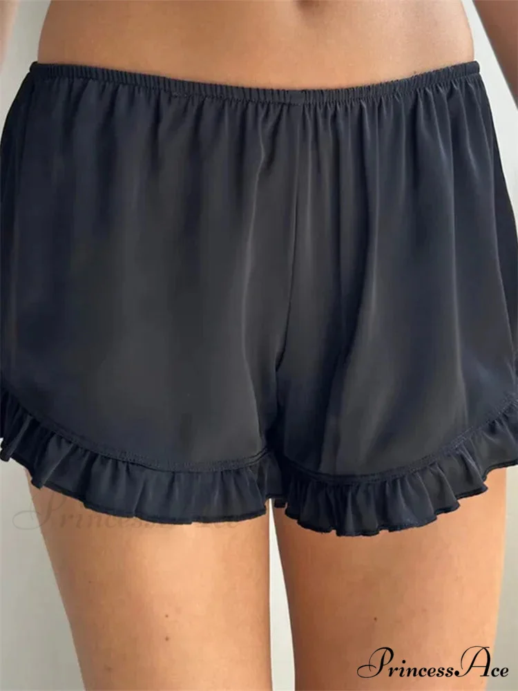 Frilled Stretchy Low Waist Short - Image 3