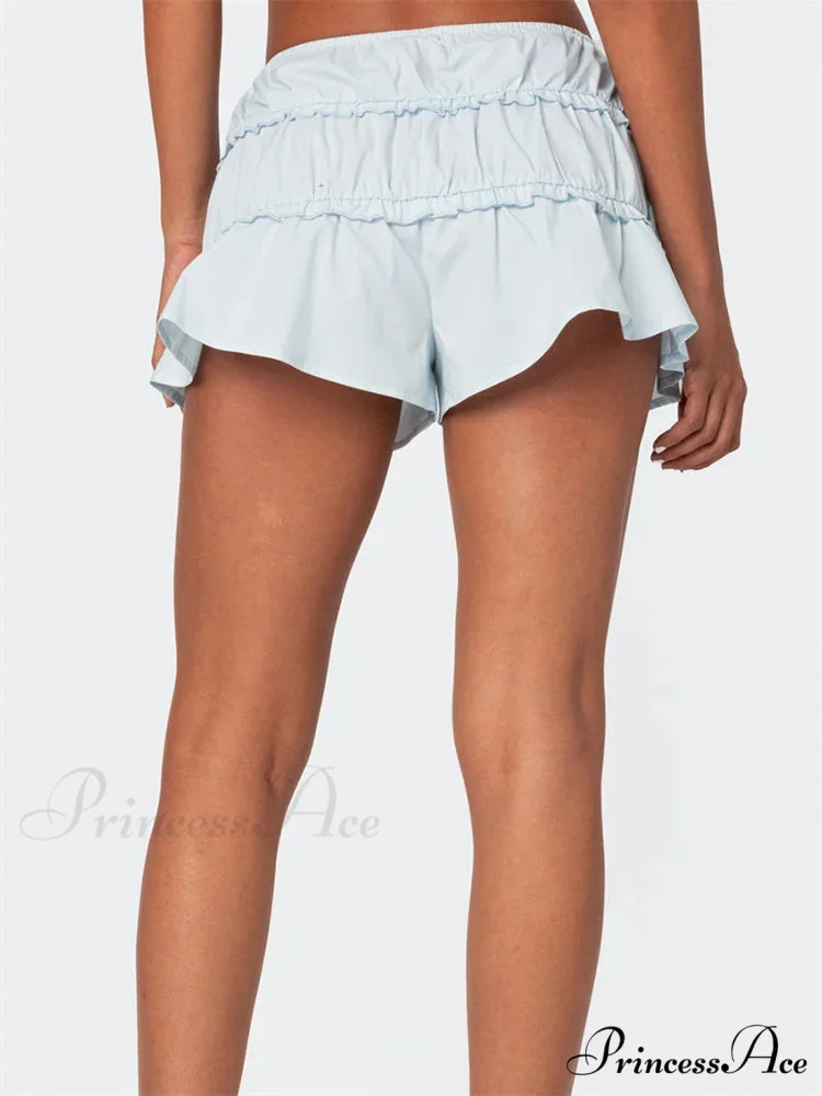Frilled Unadorned Stretchy Waist Short - Image 4
