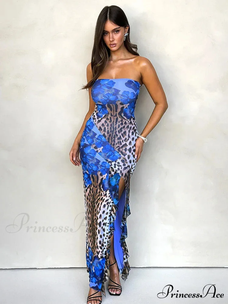 Frills Cheetah Slender Bodycon Holiday Dress - Image 4