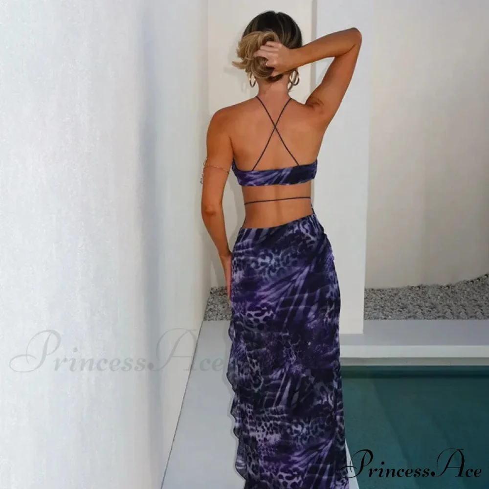 Frills Pattern Midi Holiday Dress - Image 3