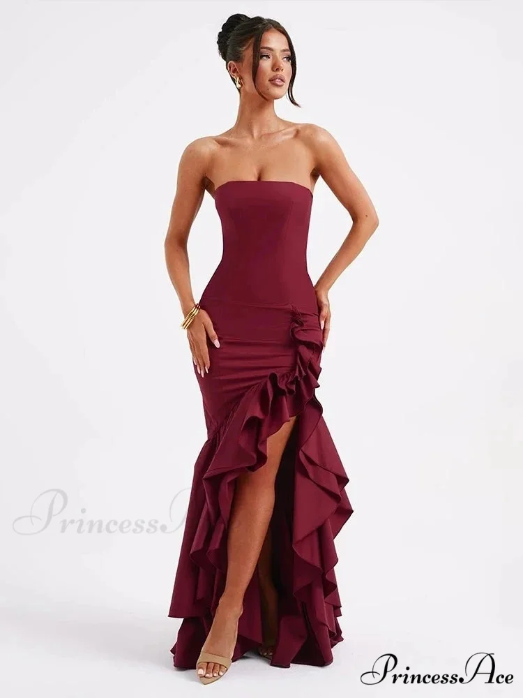 Frills Tall Divide Maxi Holiday Dress - Image 7