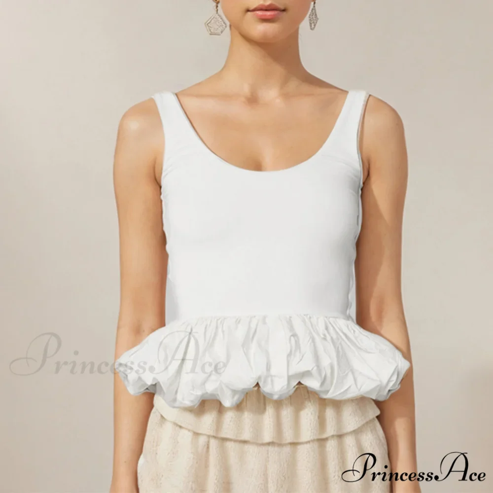 Frilly Bubble Hem Cropped Top - Image 2