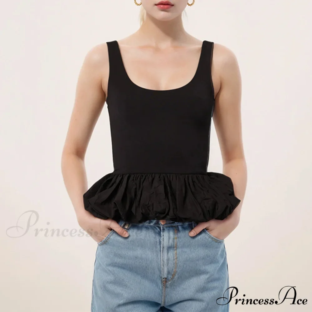 Frilly Bubble Hem Cropped Top - Image 3