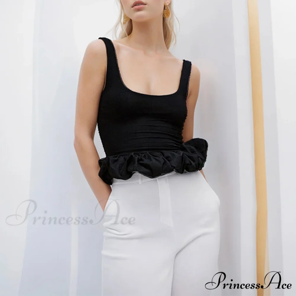 Frilly Bubble Hem Cropped Top - Image 4
